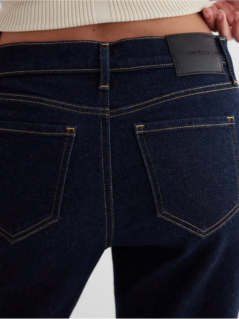 Express Mid Rise Rinse Bootcut Jeans - Picture 2 of 5